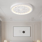 Modern Minimalist Carved Iron Resin Acrylic LED Flush Mount Ceiling Light for Bedroom BulbSquare