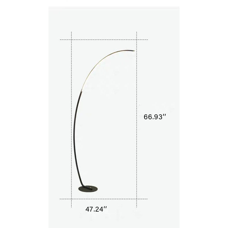 Fishing Rod Shaped 1-Light Arc Circular LED Floor Lamps Lumendat