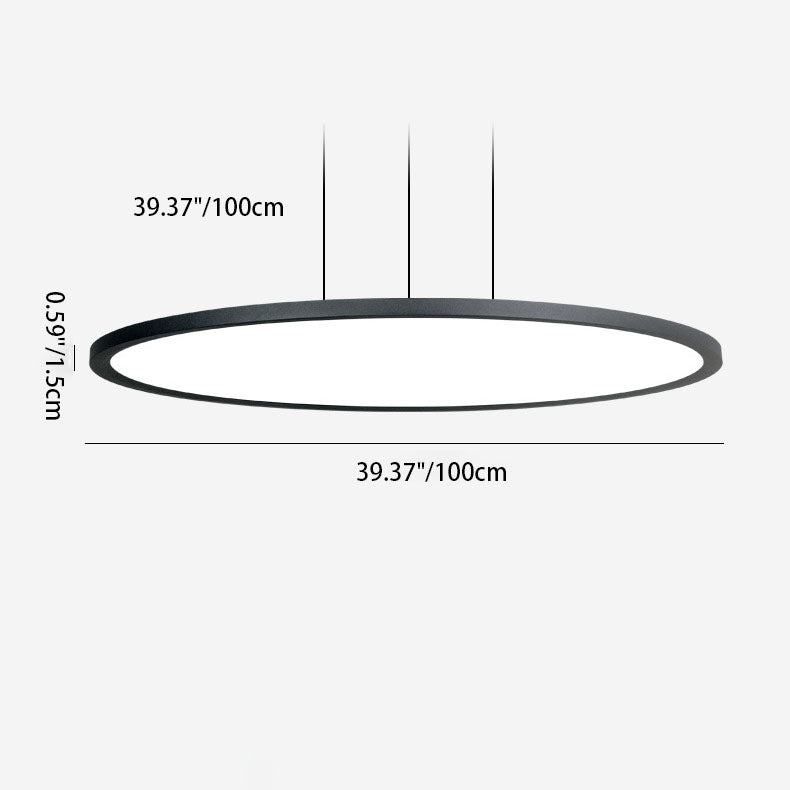 Modern Minimalist Aluminum Round Shape LED Pendant Light for Dining Room BulbSquare