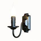 Traditional Rustic Iron Candlestick Holder 1-Light Wall Sconce Lamp For Hallway