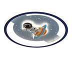 Lumendat Contemporary Creative Childlike Spaceman Rabbit Design LED Kids Flush Mount Ceiling Light For Bedroom Lumendat