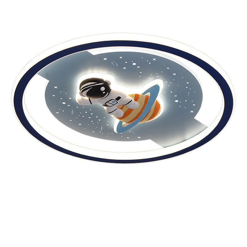 Lumendat Contemporary Creative Childlike Spaceman Rabbit Design LED Kids Flush Mount Ceiling Light For Bedroom Lumendat