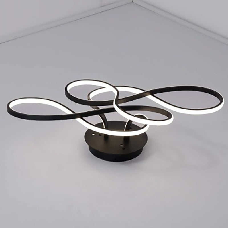 Modern Transitional Irregular Strip Aluminum Acrylic LED Semi-Flush Mount Ceiling Light For Living Room Lumendat