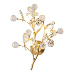 Modern Luxury Crystal Floral Branch Iron 3-Light Wall Sconce Lamp For Living Room