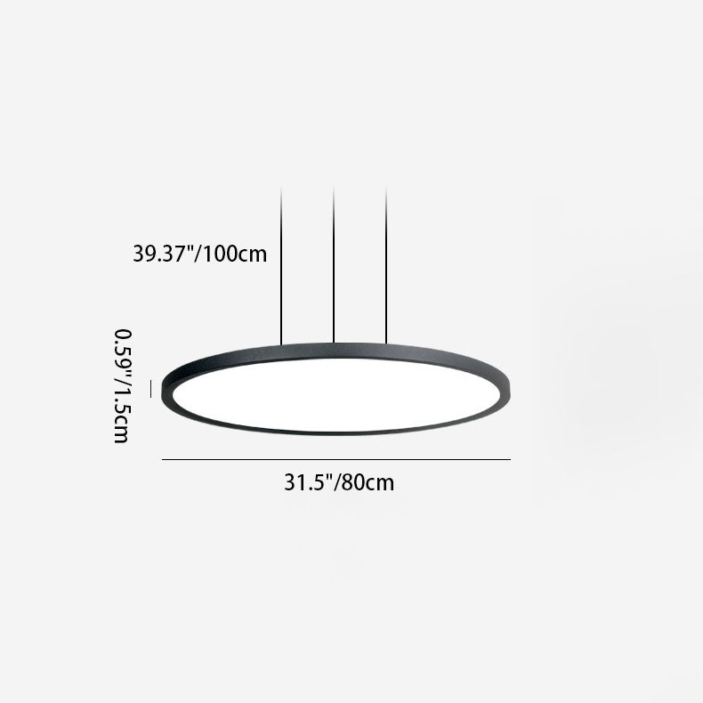 Modern Minimalist Aluminum Round Shape LED Pendant Light for Dining Room BulbSquare
