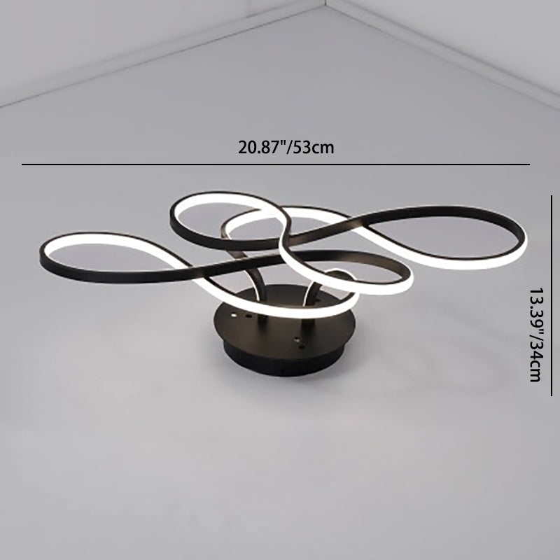 Modern Transitional Irregular Strip Aluminum Acrylic LED Semi-Flush Mount Ceiling Light For Living Room Lumendat