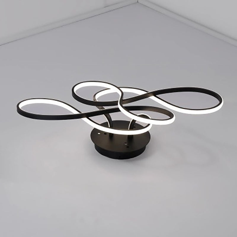 Modern Transitional Irregular Strip Aluminum Acrylic LED Semi-Flush Mount Ceiling Light For Living Room Lumendat