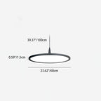 Modern Minimalist Aluminum Round Shape LED Pendant Light for Dining Room BulbSquare