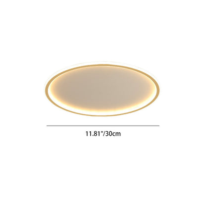 Modern Minimalist Aluminum Geometric Circle Silicone Shade LED Flush Mount Ceiling Light for Living Room