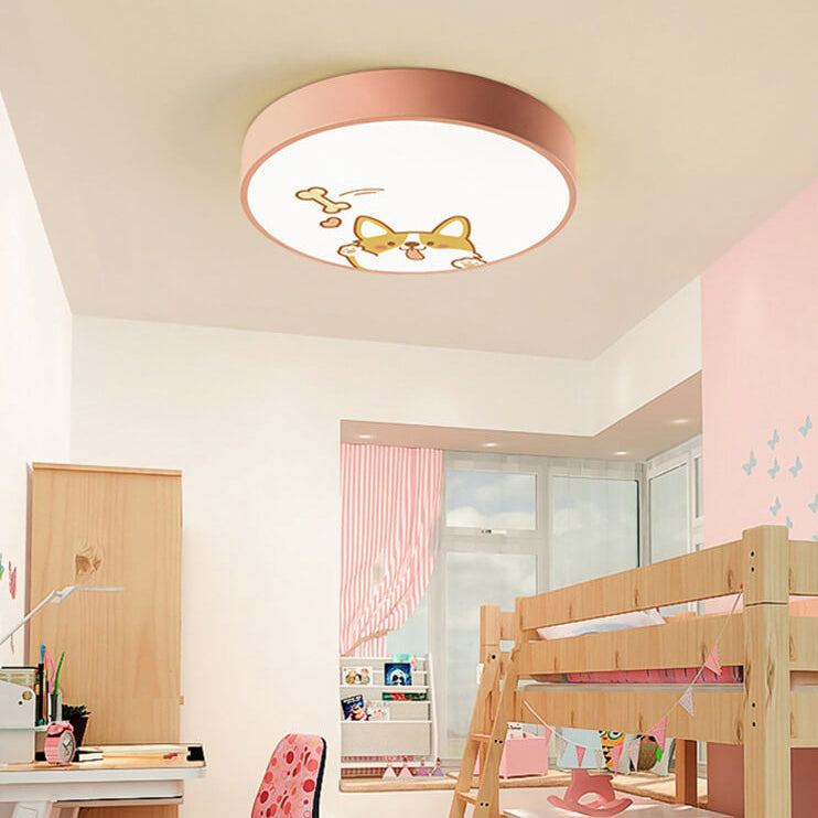 Lumendat Cartoon Creative Colorful Round Children LED Flush Mount Ceiling Light Lumendat