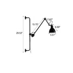 Industrial Vintage Iron Long Pole Swing Arm 1-Light Wall Sconce Lamp