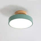 Nordic Wood Round Acrylic LED Semi-Flush Mount Ceiling Light Lumendat