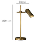 Modern Luxury Gold Brass Finish Frame Adjustable Cylinder Shade 1-Light Table Lamp For Home Office Lumendat