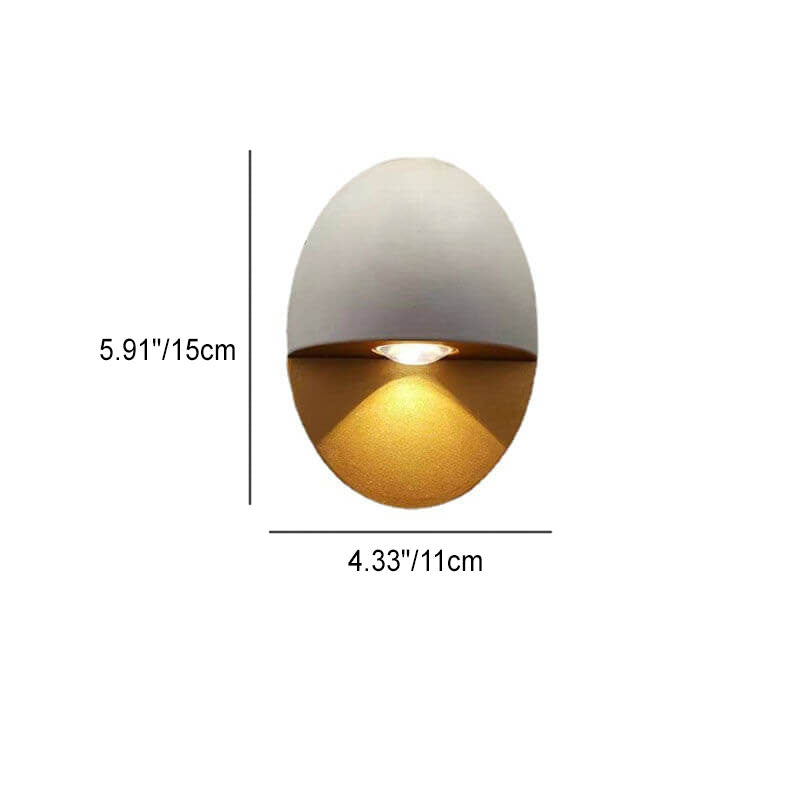 Modern Minimalist Oval Shape Aluminum Outdoor Waterproof LED Wall Sconce Lamp for Outdoor Patio Lumendat
