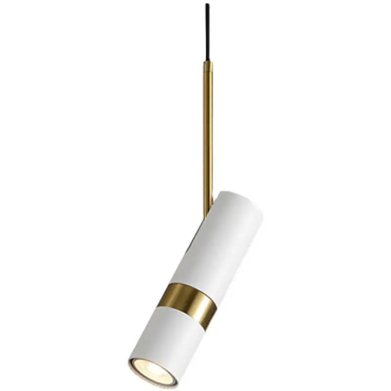 Contemporary Nordic Simplicity Metal Long Barrel 1-light Pendant Light for Bedroom BulbSquare