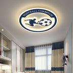 Lumendat Contemporary Creative Kids Round Football Iron Acrylic LED Flush Mount Ceiling Light For Bedroom Lumendat