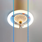 Lumendat Modern Art Deco Kids Iron Resin Acrylic Round Moon Astronaut LED Flush Mount Ceiling Light For Bedroom Lumendat