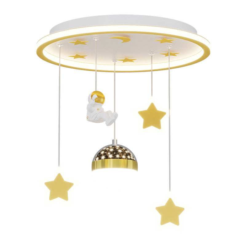 Lumendat Contemporary Creative Starry Night Acrylic Round Shade LED Kids Flush Mount Ceiling Light For Bedroom Lumendat