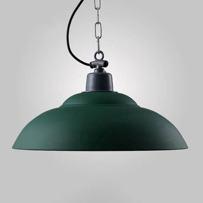 Retro Industrial Military Green Dome Iron 1-Light Pendant Light