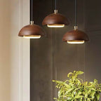 Nordic Minimalist Solid Wood Dome Glass Lampshade LED Pendant Light BulbSquare