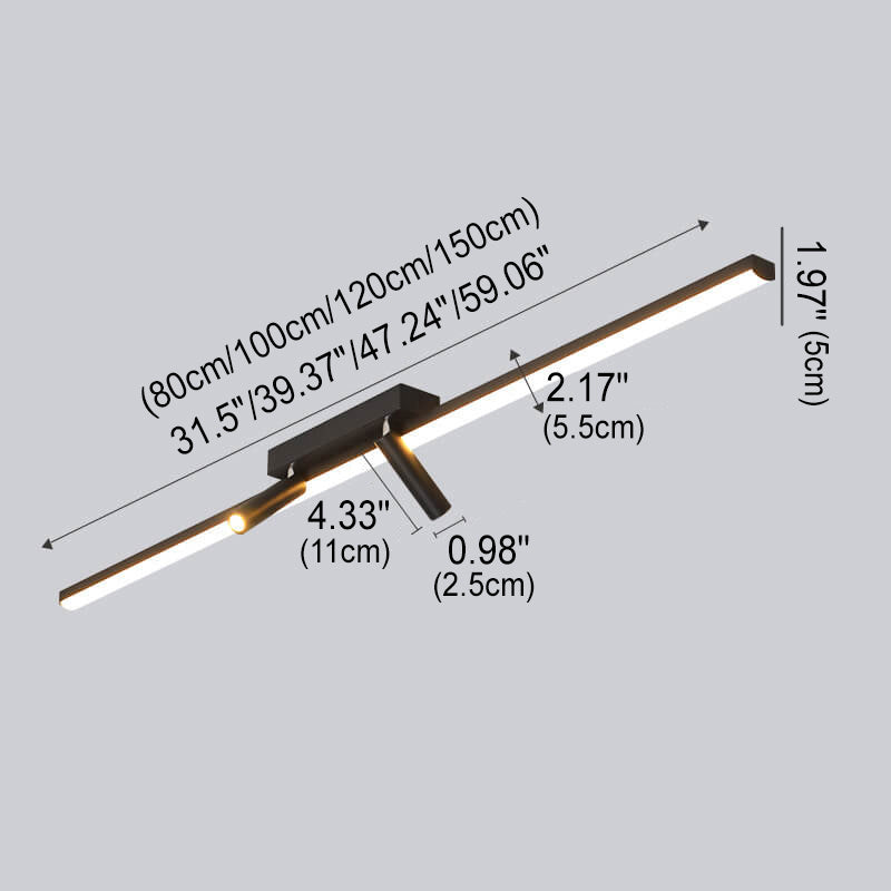 Modern Minimalist Long Strip LED Spotlight Flush Mount Ceiling Light Lumendat