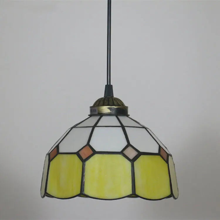 Tiffany Stained Glass Dome Shade European 1-light Pendant Light Lumendat