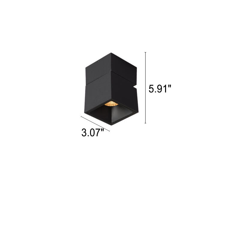 Modern Pure Black White Foldable LED Semi-flush Mount Light