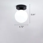 Modern Simple Glass Round Ball 1-Light Semi-Flush Mount Ceiling Light Lumendat