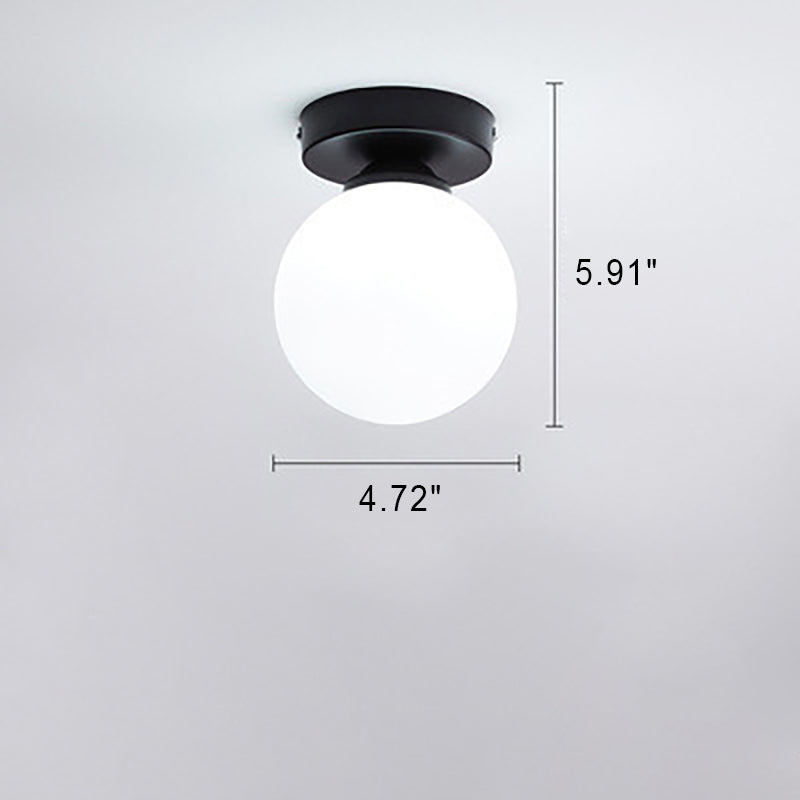Modern Simple Glass Round Ball 1-Light Semi-Flush Mount Ceiling Light Lumendat
