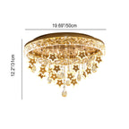 Lumendat Contemporary Nordic Kids Iron Acrylic Crystal Round Star Pendant LED Flush Mount Ceiling Light For Bedroom Lumendat