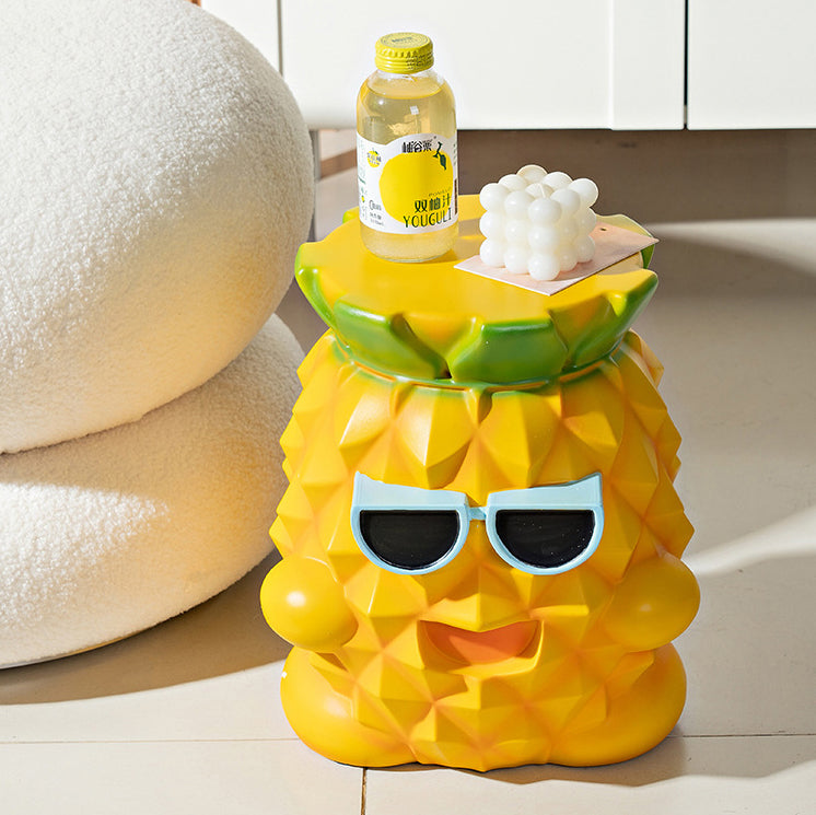 Lumendat Contemporary Creative Pineapple Design Resin Kids Low Stool For Living Room Lumendat