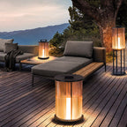 Modern Simplicity Cylinder Glass Steel 1-Light Landscape Light For Outdoor Patio Lumendat
