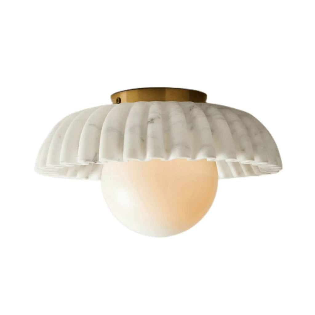 Modern Luxury Imitation Marble Flower-Shaped 1-Light Semi-Flush Mount Ceiling Light Lumendat