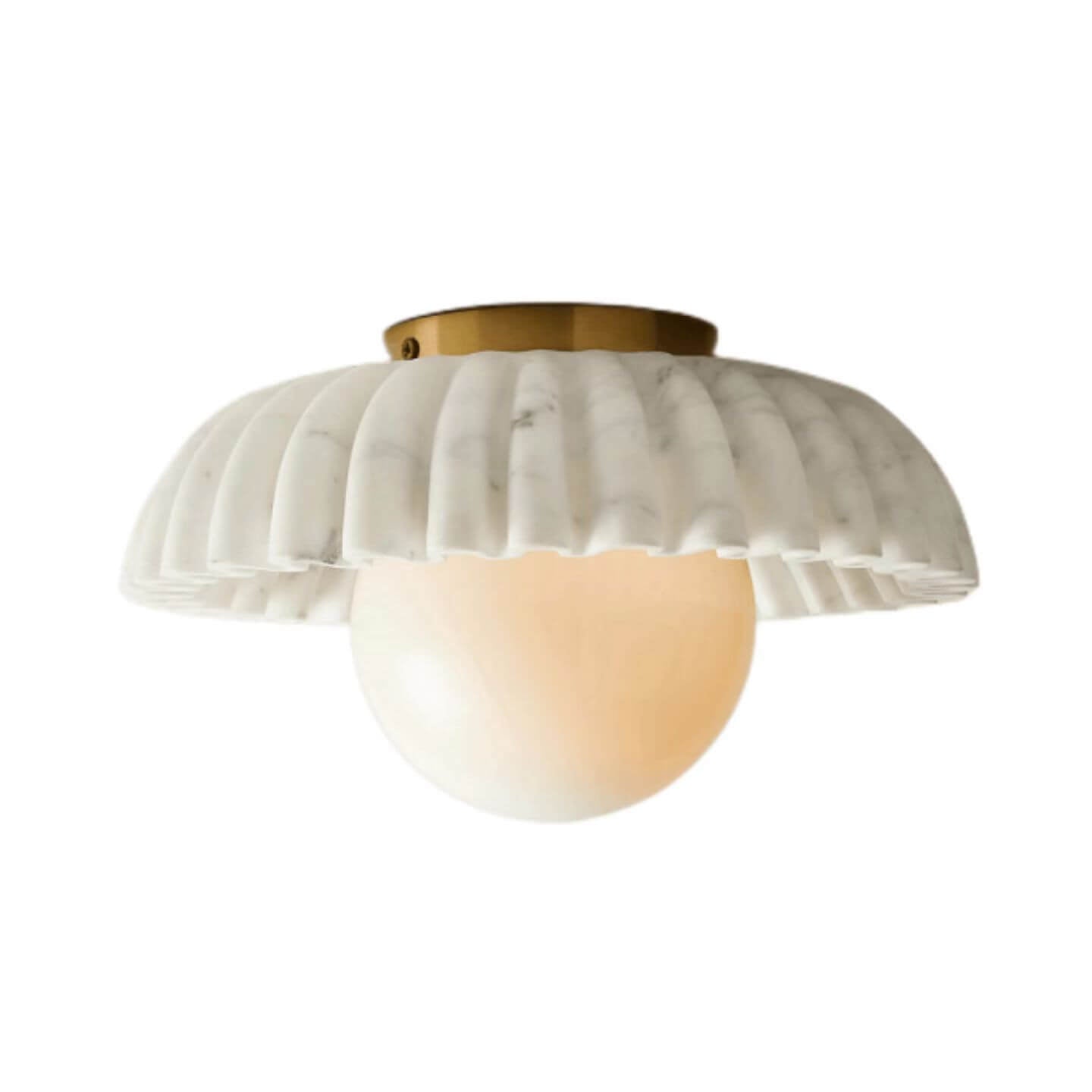 Modern Luxury Imitation Marble Flower-Shaped 1-Light Semi-Flush Mount Ceiling Light Lumendat
