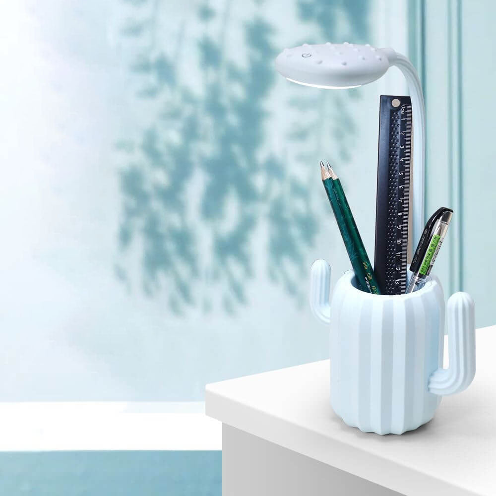 Lumendat Modern Children's Plastic Cactus Pencil Eye Protection USB LED Table Lamp Lumendat