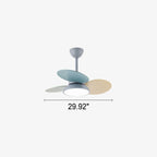 Lumendat Simple Colorful Round Fan Leaf Kids Downrods Ceiling Fan Light Lumendat