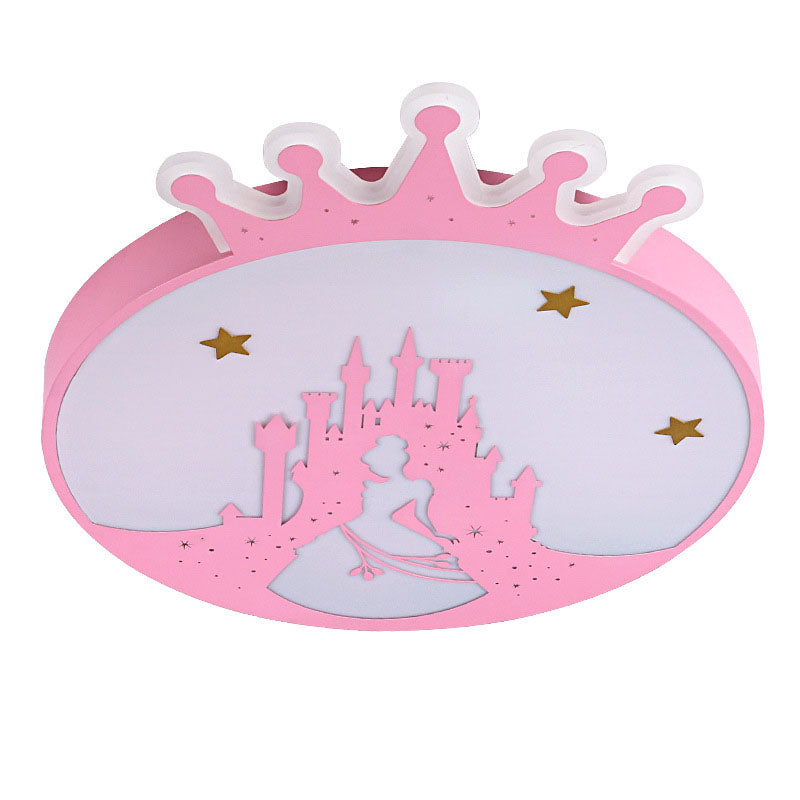 Lumendat Nordic Creative Simple Wrought Iron Cartoon Crown LED Flush Mount Ceiling Light Lumendat