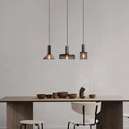 Contemporary Industrial Cylindrical Tapered Cement Iron 1-light Pendant Light for Living Room Lumendat