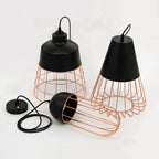 Nordic Creative Iron Cage Geometry 1-light Pendant Light BulbSquare
