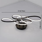 Modern Transitional Irregular Strip Aluminum Acrylic LED Semi-Flush Mount Ceiling Light For Living Room Lumendat