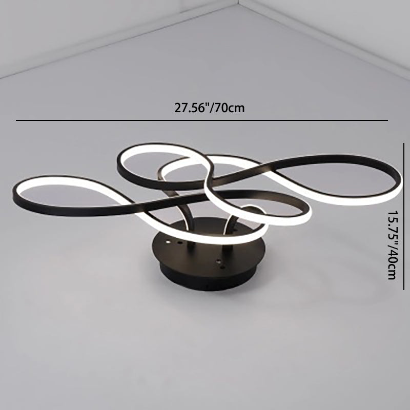 Modern Transitional Irregular Strip Aluminum Acrylic LED Semi-Flush Mount Ceiling Light For Living Room Lumendat