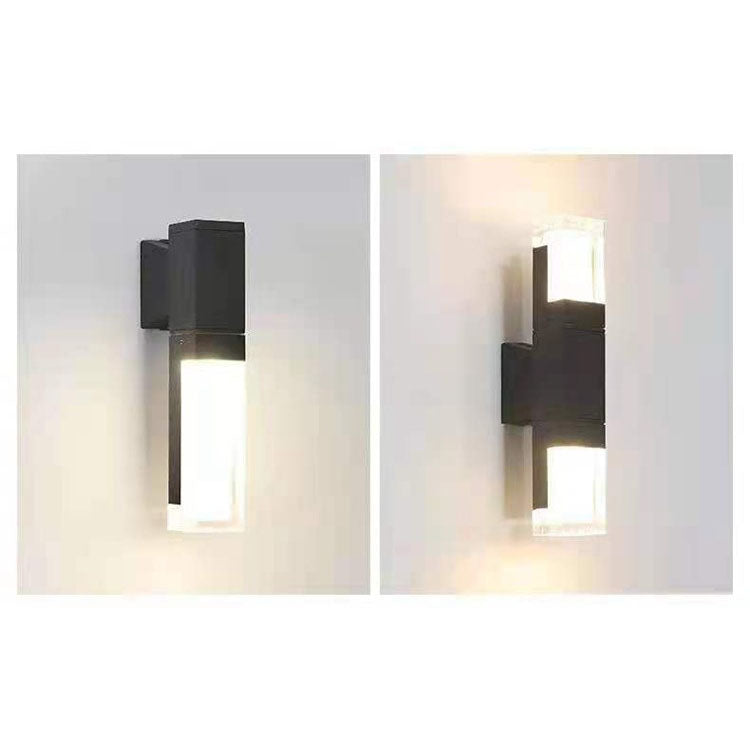 Outdoor Modern Waterproof Rectangular Column LED Wall Sconce Lamp Lumendat