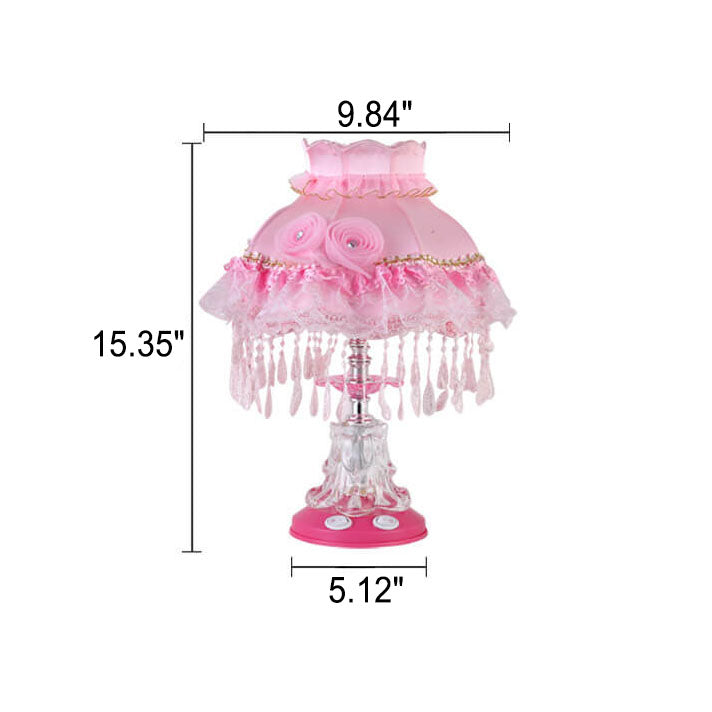 European Style Wedding Fabric Glass 1-Light Table Lamp Lumendat