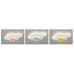 Lumendat Creative Cartoon Clouds Airplane LED Kids Flush Mount Ceiling Light Lumendat