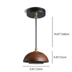 Nordic Minimalist Solid Wood Dome Glass Lampshade LED Pendant Light BulbSquare