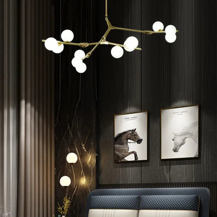 Modern Creative Magic Bean Branch Glass 12/18/24 Light Chandelier Lumendat