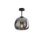 Nordic Light Luxury Round Glass Ball 1-Light Semi-Flush Mount Ceiling Light Lumendat