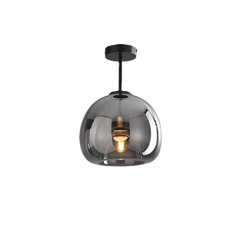 Nordic Light Luxury Round Glass Ball 1-Light Semi-Flush Mount Ceiling Light Lumendat