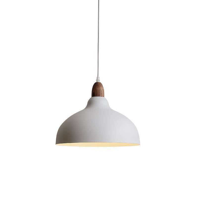 Traditional Japanese Solid Wood Dome Round Hardware 1-Light Pendant Light For Living Room Lumendat