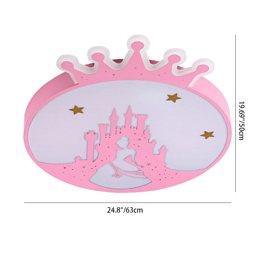 Lumendat Nordic Creative Simple Wrought Iron Cartoon Crown LED Flush Mount Ceiling Light Lumendat